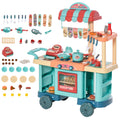Kids Kitchen Food Stand with Play Food, Cashier Register, Accessories Ages 3-6