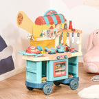 Kids Kitchen Food Stand with Play Food, Cashier Register, Accessories Ages 3-6