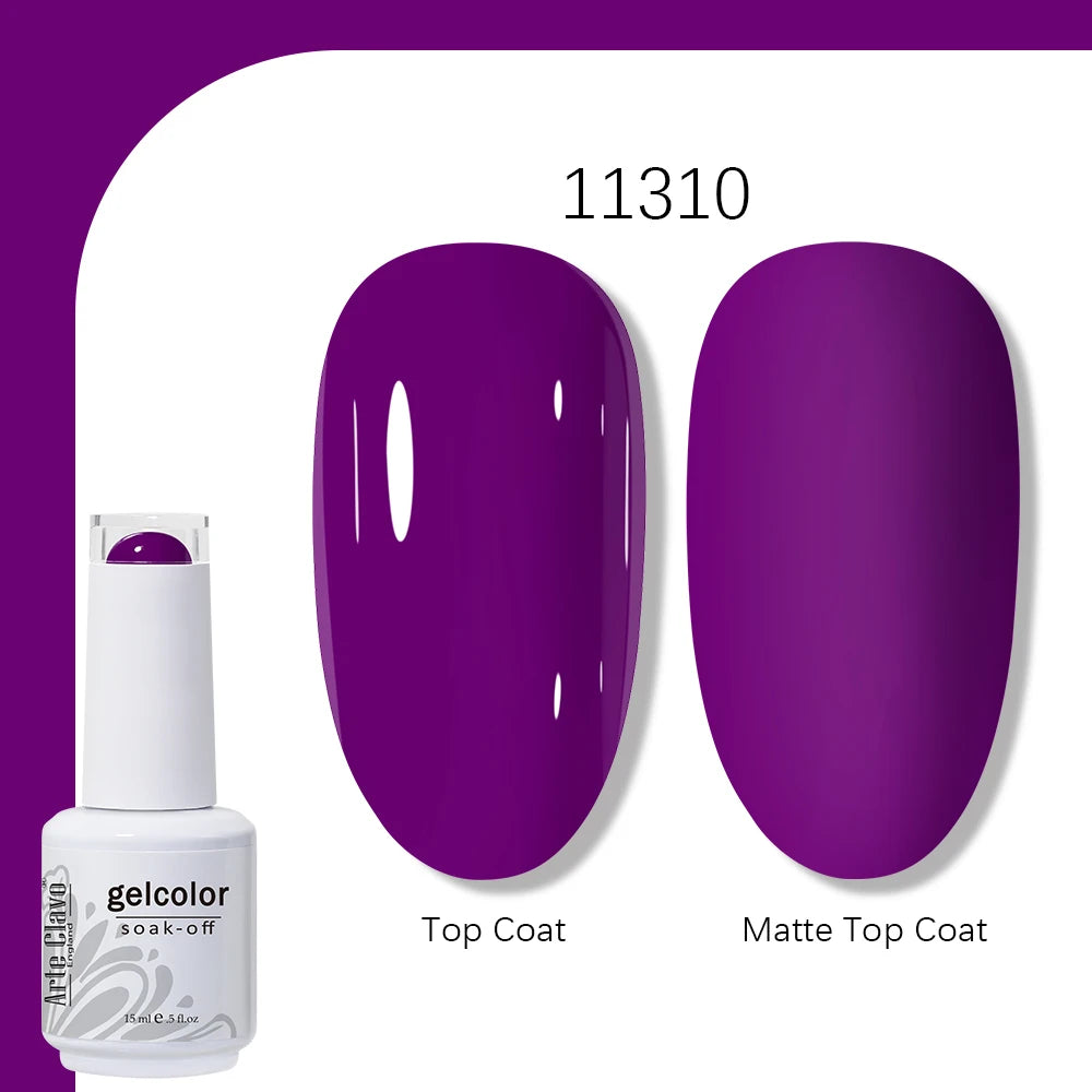 Arte Clavo Gel Nail Polish 400 Colors15ml Semi Permanent Gel Varnish Base Top Coat Nail Art Manicure Soak Off LED UV Salon Gel