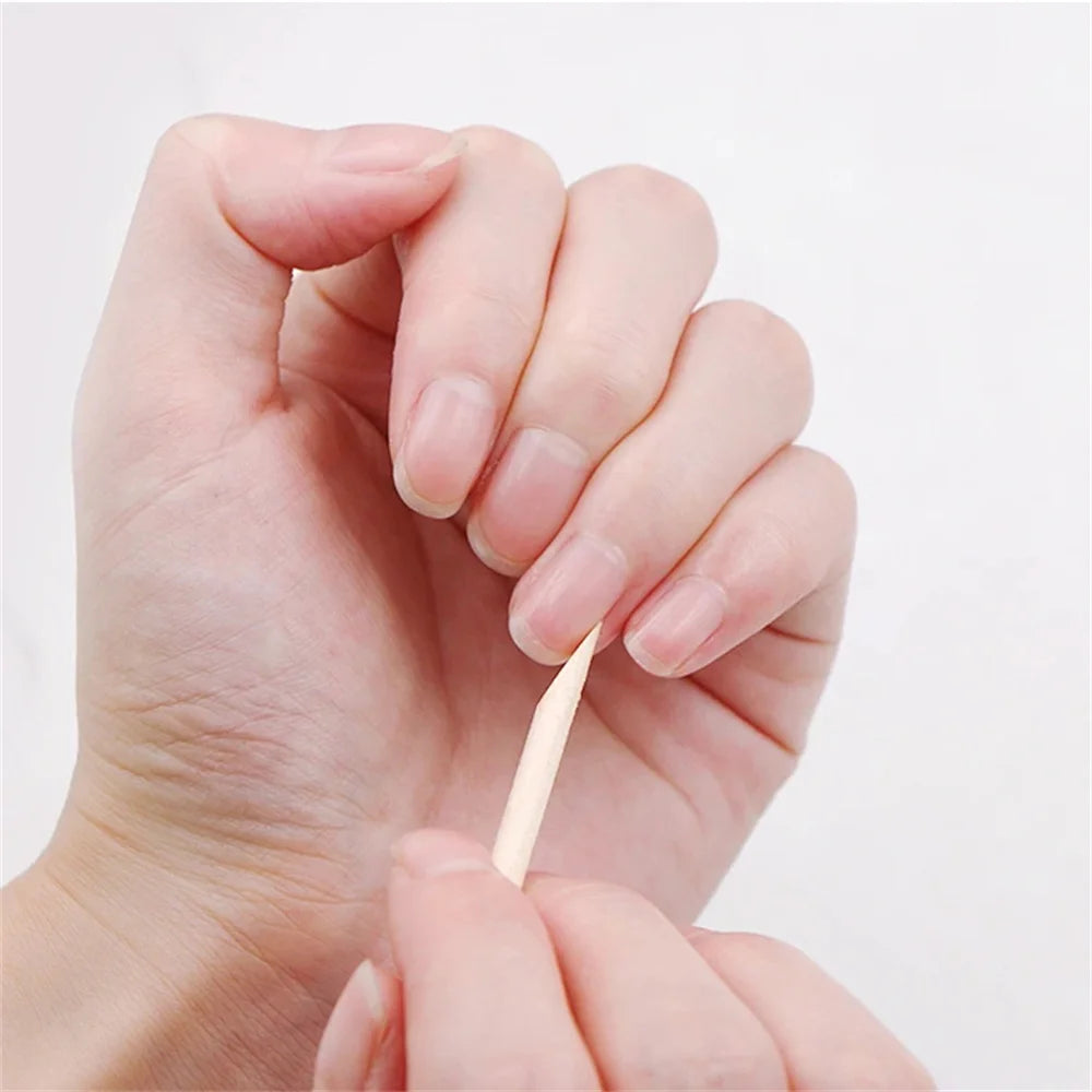 100Pcs Orange Wood Sticks for Nails Double Sided Cuticle Pusher Remover Nail Art Manicure Pedicure Tool for Manicure Pedicure