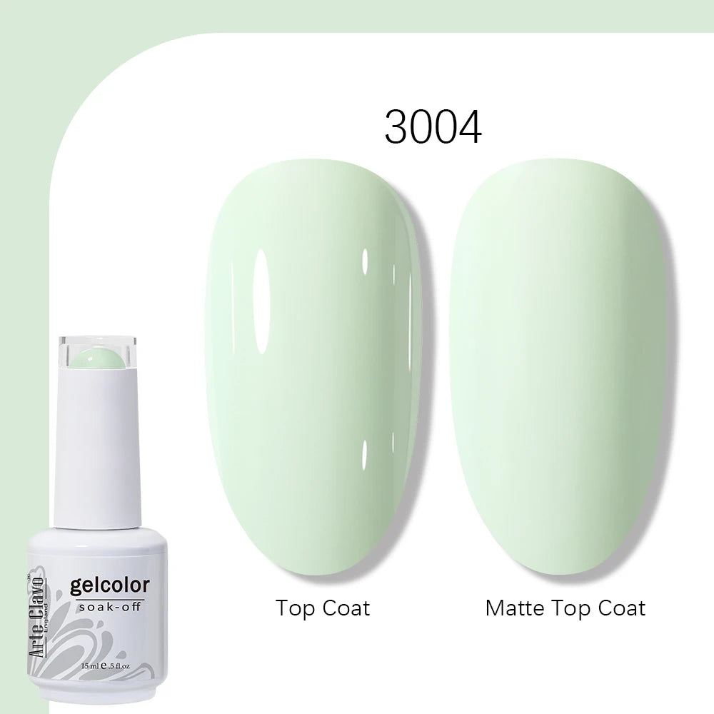 Arte Clavo Gel Nail Polish 400 Colors15ml Semi Permanent Gel Varnish Base Top Coat Nail Art Manicure Soak Off LED UV Salon Gel