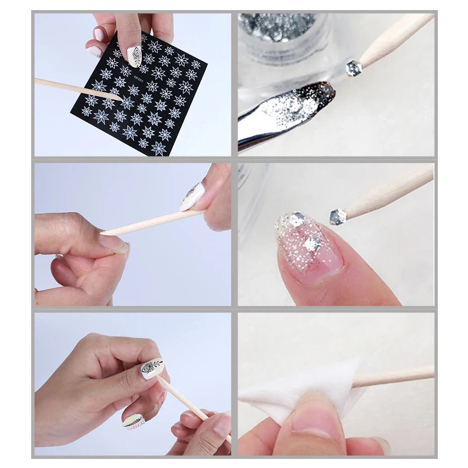 50/100pcs Nail Art Pusher Orange Wood Sticks Cuticle Pusher Remover Rhinestones Dotting Removal Manicure Pedicure Care Tools