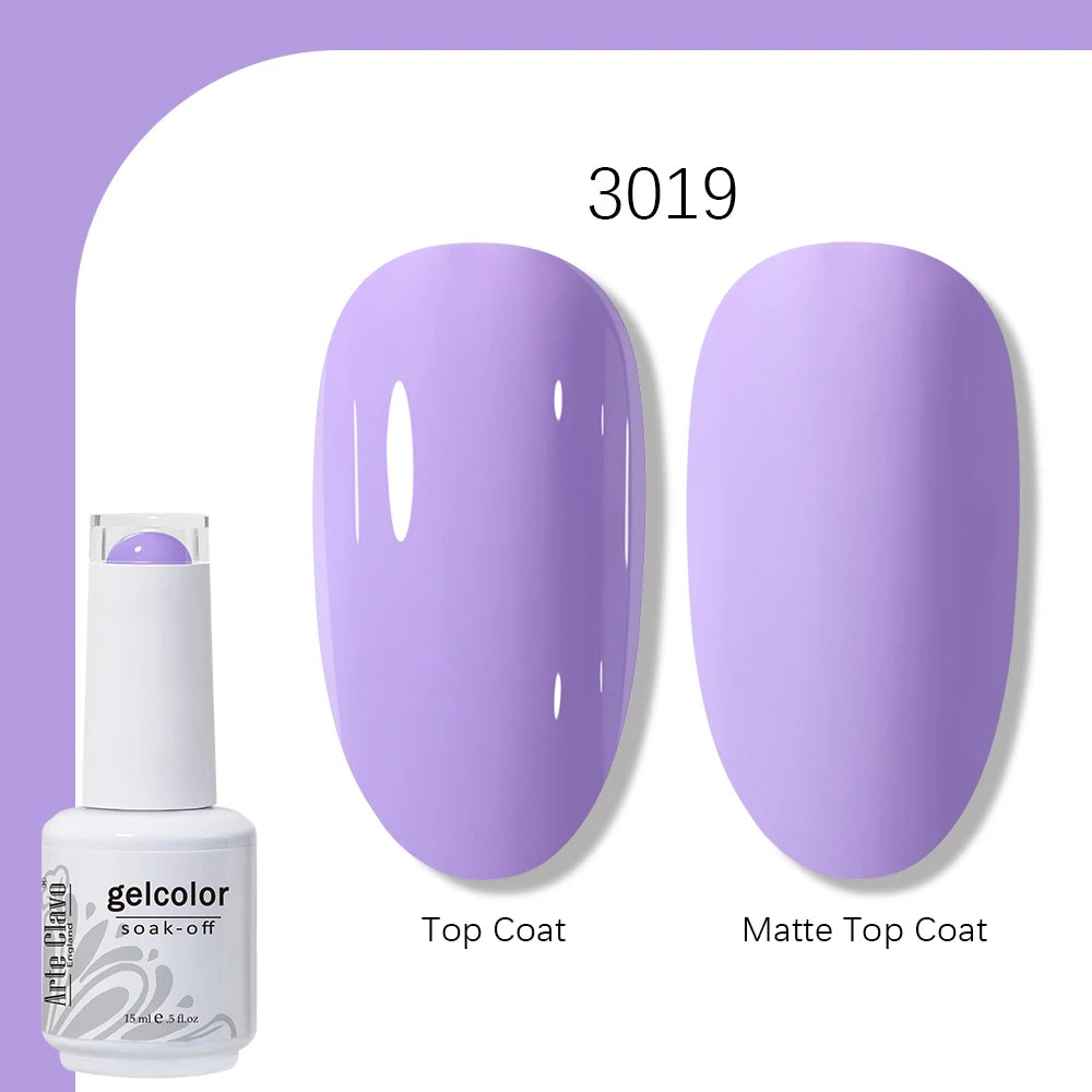 Arte Clavo Gel Nail Polish 400 Colors15ml Semi Permanent Gel Varnish Base Top Coat Nail Art Manicure Soak Off LED UV Salon Gel
