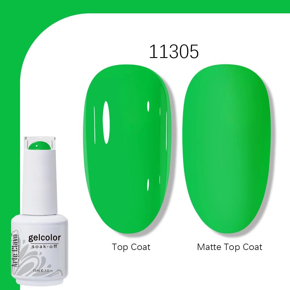 Arte Clavo Gel Nail Polish 400 Colors15ml Semi Permanent Gel Varnish Base Top Coat Nail Art Manicure Soak Off LED UV Salon Gel