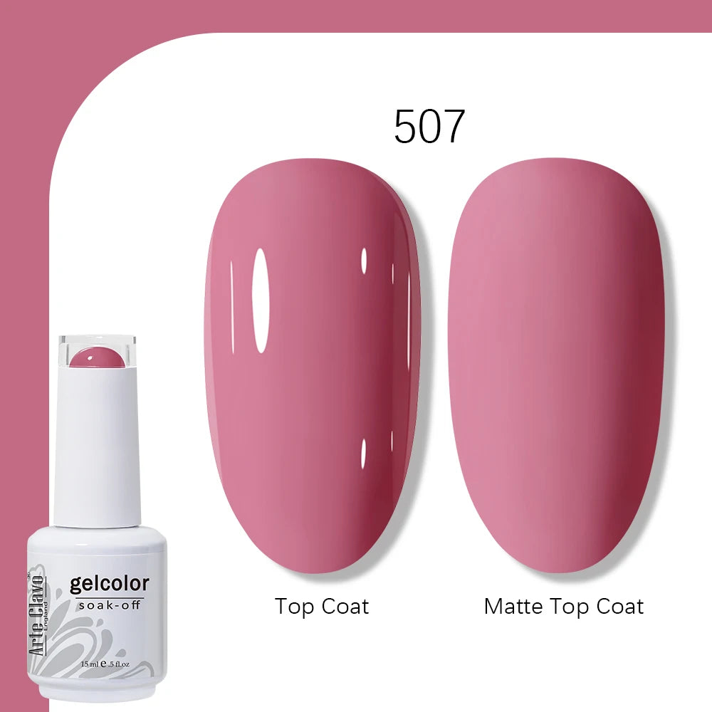 Arte Clavo Gel Nail Polish 400 Colors15ml Semi Permanent Gel Varnish Base Top Coat Nail Art Manicure Soak Off LED UV Salon Gel