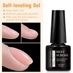 MEET ACROSS 7ml Self Leveling Gel Nail Polish Strong Base Gel Reinforced Gel Lacquer Semi Permanent UV Soak Off Nail Art Gel