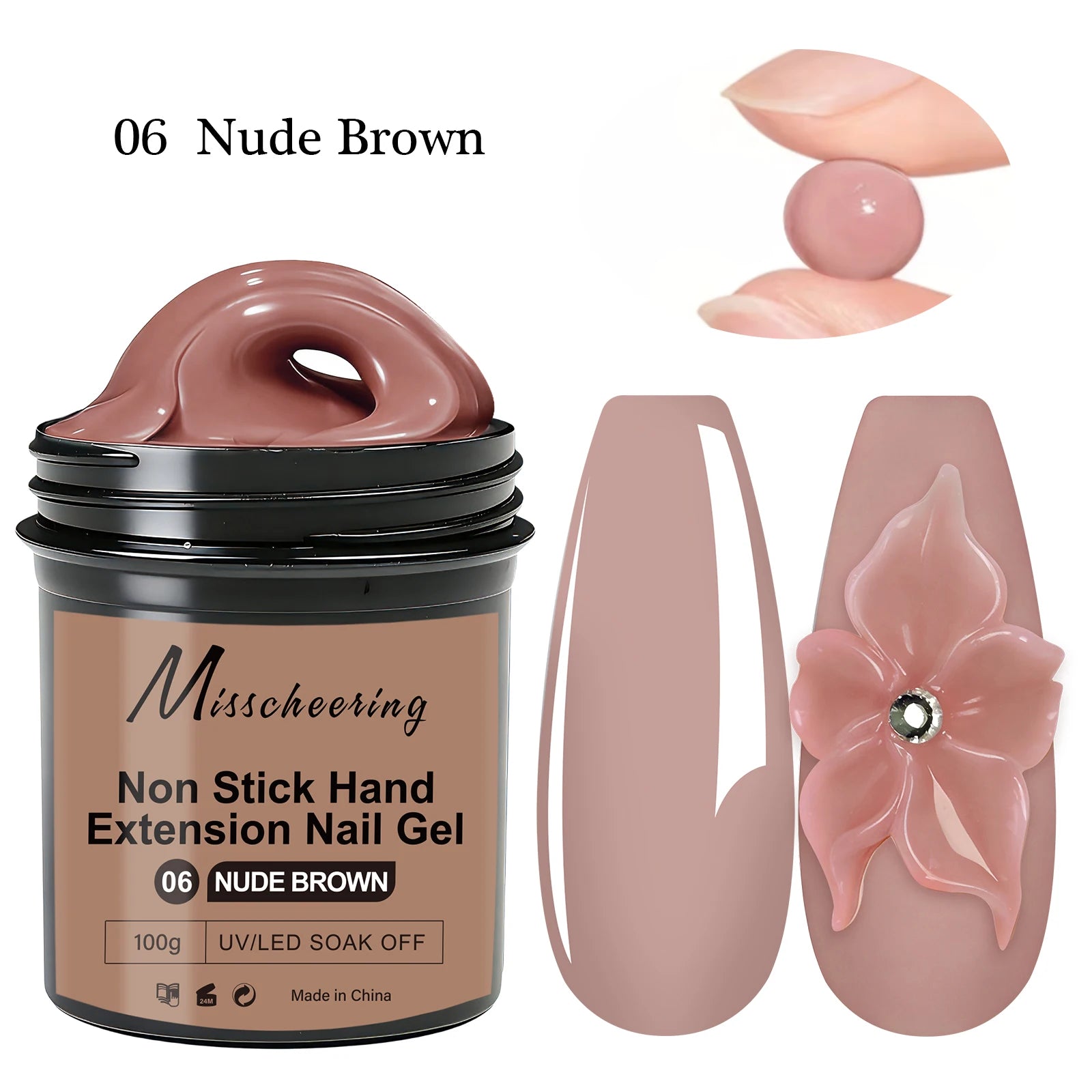 100g White CLear Non Stick Hand Extension Nail Gel 3D Shaping Sculpting Carving Nail Art Solid Hard Gel UV LED Soak Off Gel