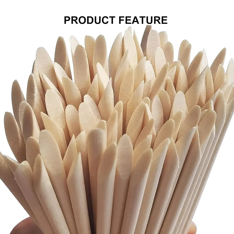 50/100pcs Nail Art Pusher Orange Wood Sticks Cuticle Pusher Remover Rhinestones Dotting Removal Manicure Pedicure Care Tools