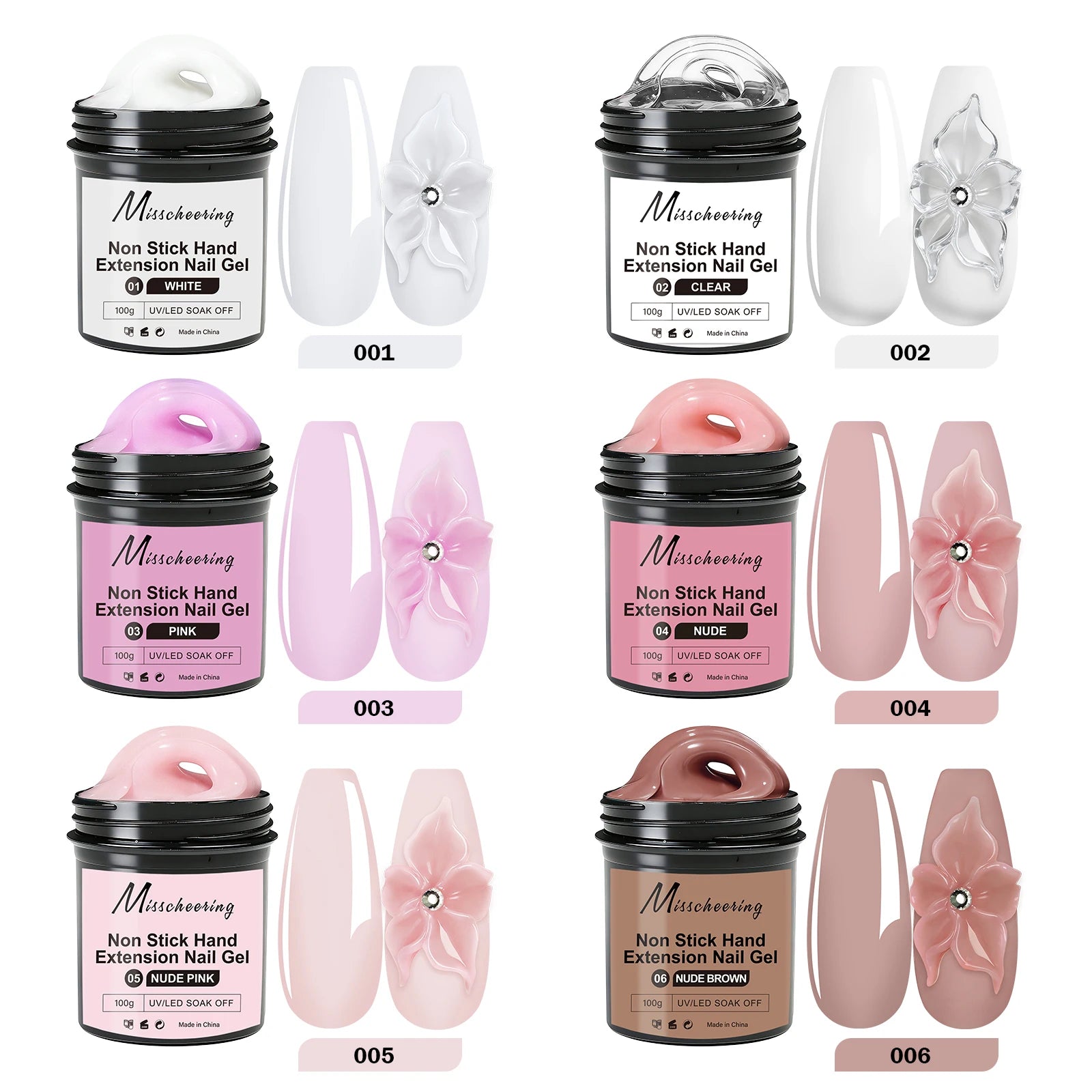 100g White CLear Non Stick Hand Extension Nail Gel 3D Shaping Sculpting Carving Nail Art Solid Hard Gel UV LED Soak Off Gel