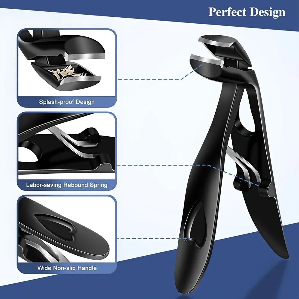 Nail Clipper 1Pcs Toenail Clippers Wide Jaw Opening Thick Nails Cutter Long Handle Stainless Steel Professional Fingernail Clipp