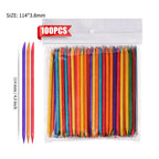 100Pcs Orange Wood Sticks for Nails Double Sided Cuticle Pusher Remover Nail Art Manicure Pedicure Tool for Manicure Pedicure