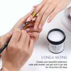 Saviland 100g Builder Nail Gel White Nude Pink Nail Extension Gel Multifunctional Nails Art Gel Polish Soak Off UV for Salon DIY