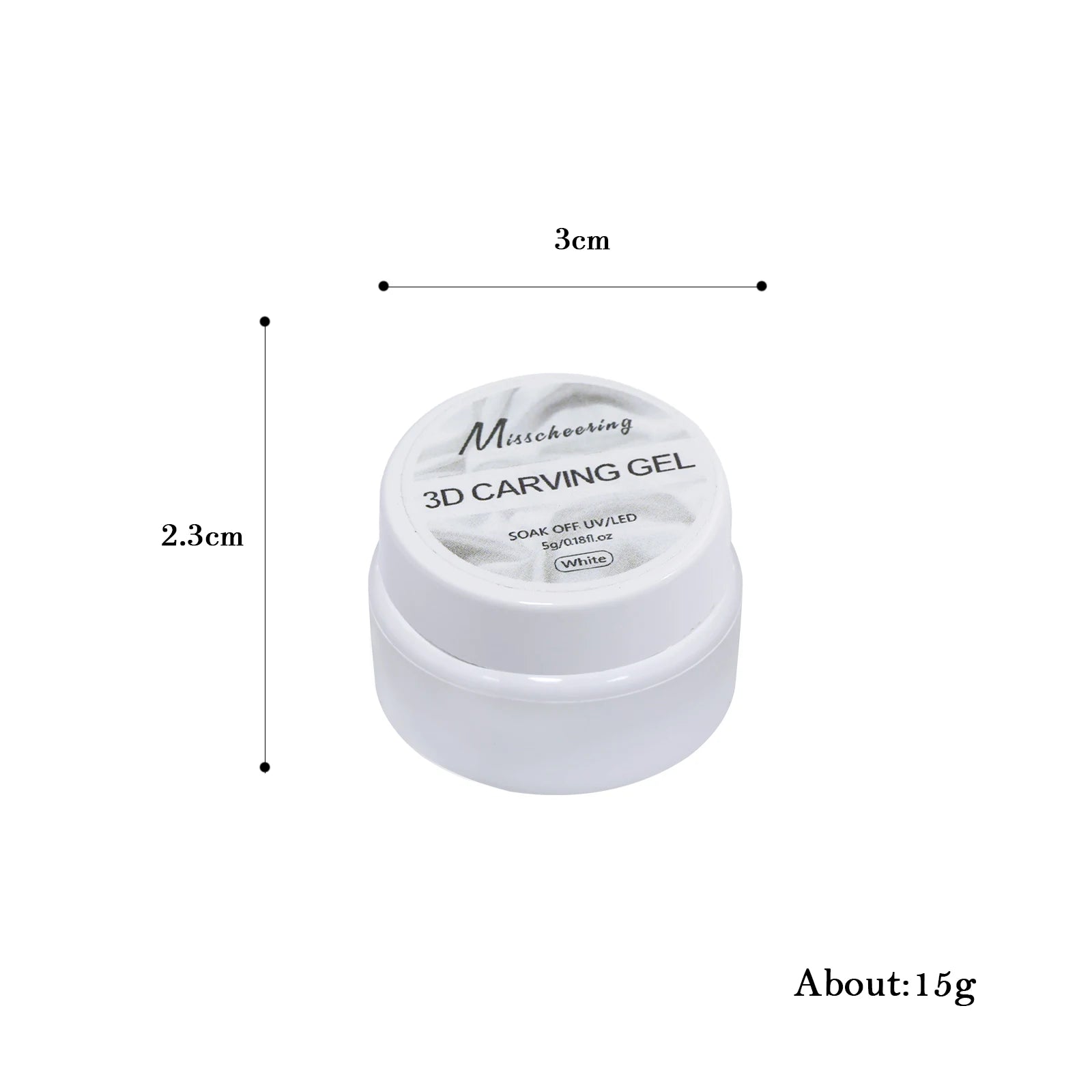 5ml White Non Stick Hand Carved Gel Nail Polish for 3D Shaping Nail Art Solid Pearl Satin Gloss Gel for Nail Design Decoration