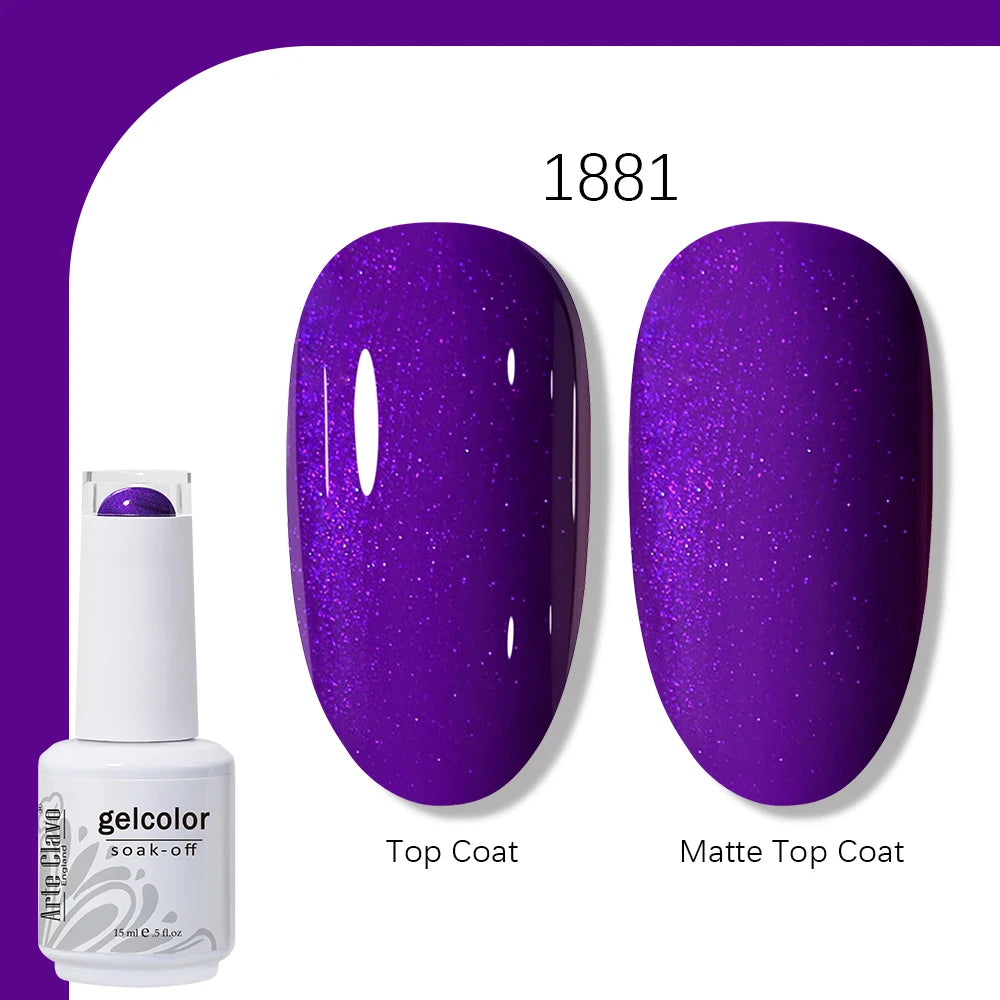 Arte Clavo Gel Nail Polish 400 Colors15ml Semi Permanent Gel Varnish Base Top Coat Nail Art Manicure Soak Off LED UV Salon Gel