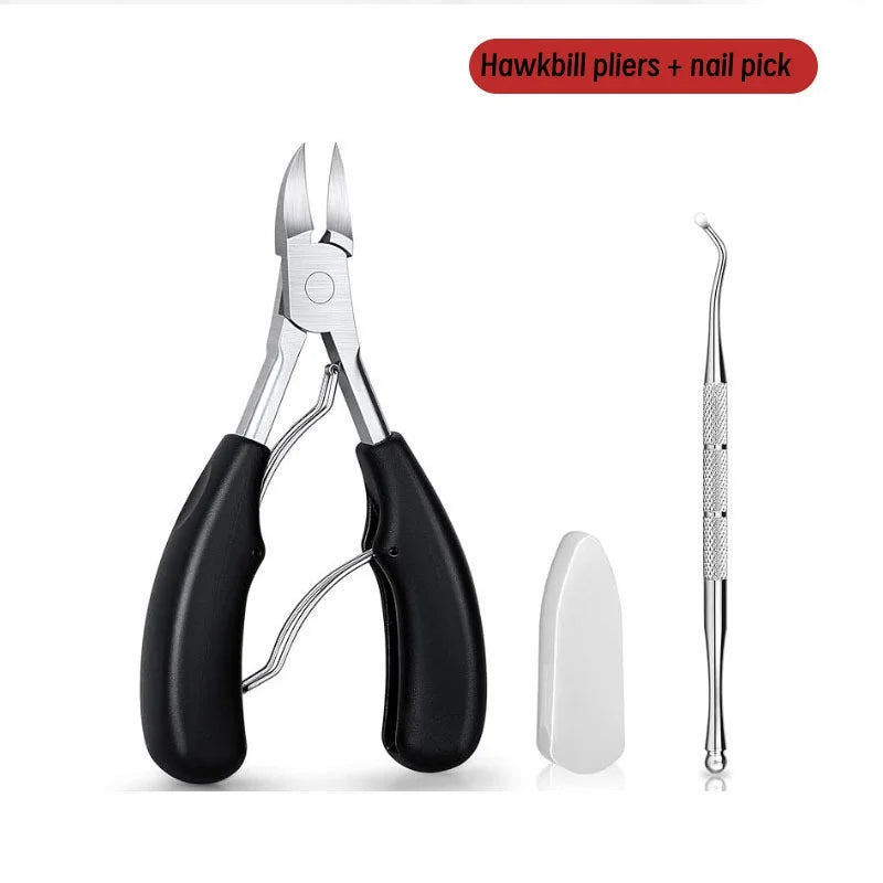 Nail Clippers Professional Hawkbill with Nail Pick Trimmer for Ingrown Toenails Paronychia Cutter for Unisex Home Foot Care Tool