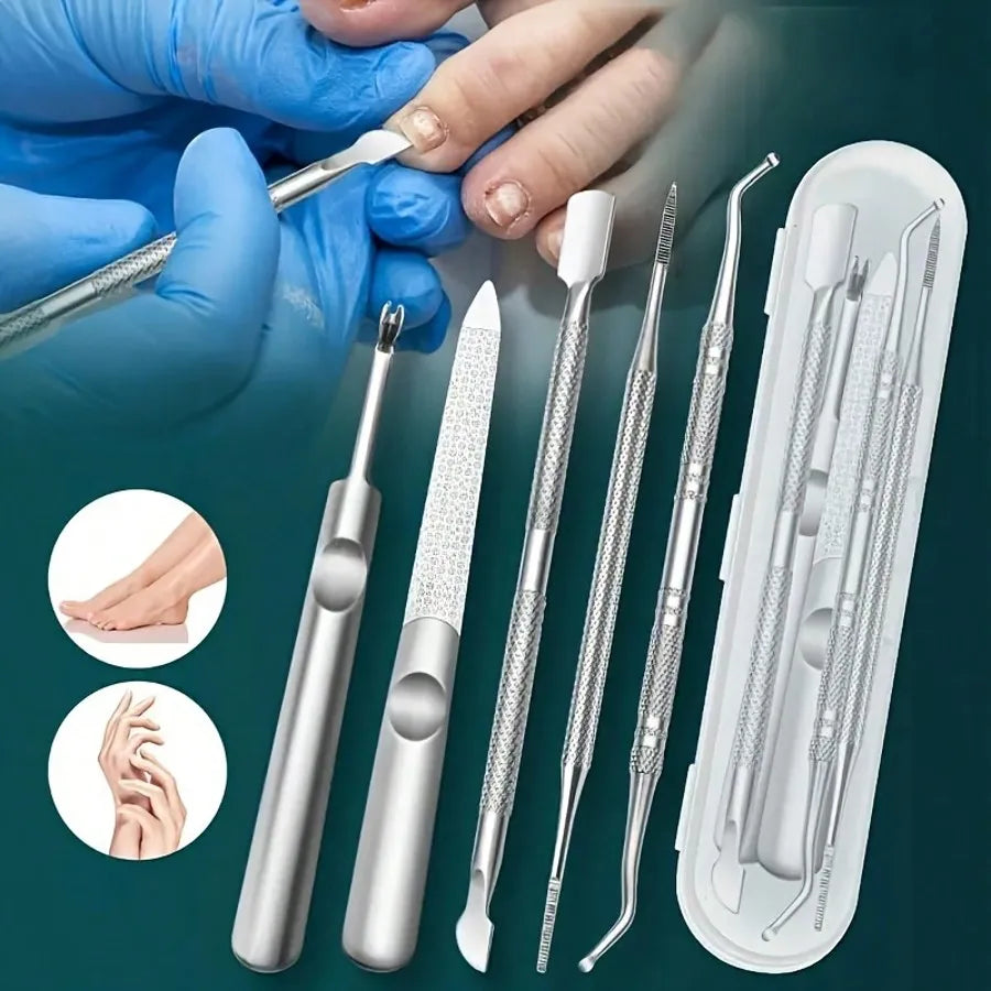 Ingrown Toenail Treatment Stainless Steel Podiatry Tools,Multifunctional Pedicure Set for Dead Skin Trimming, Precision Clippers