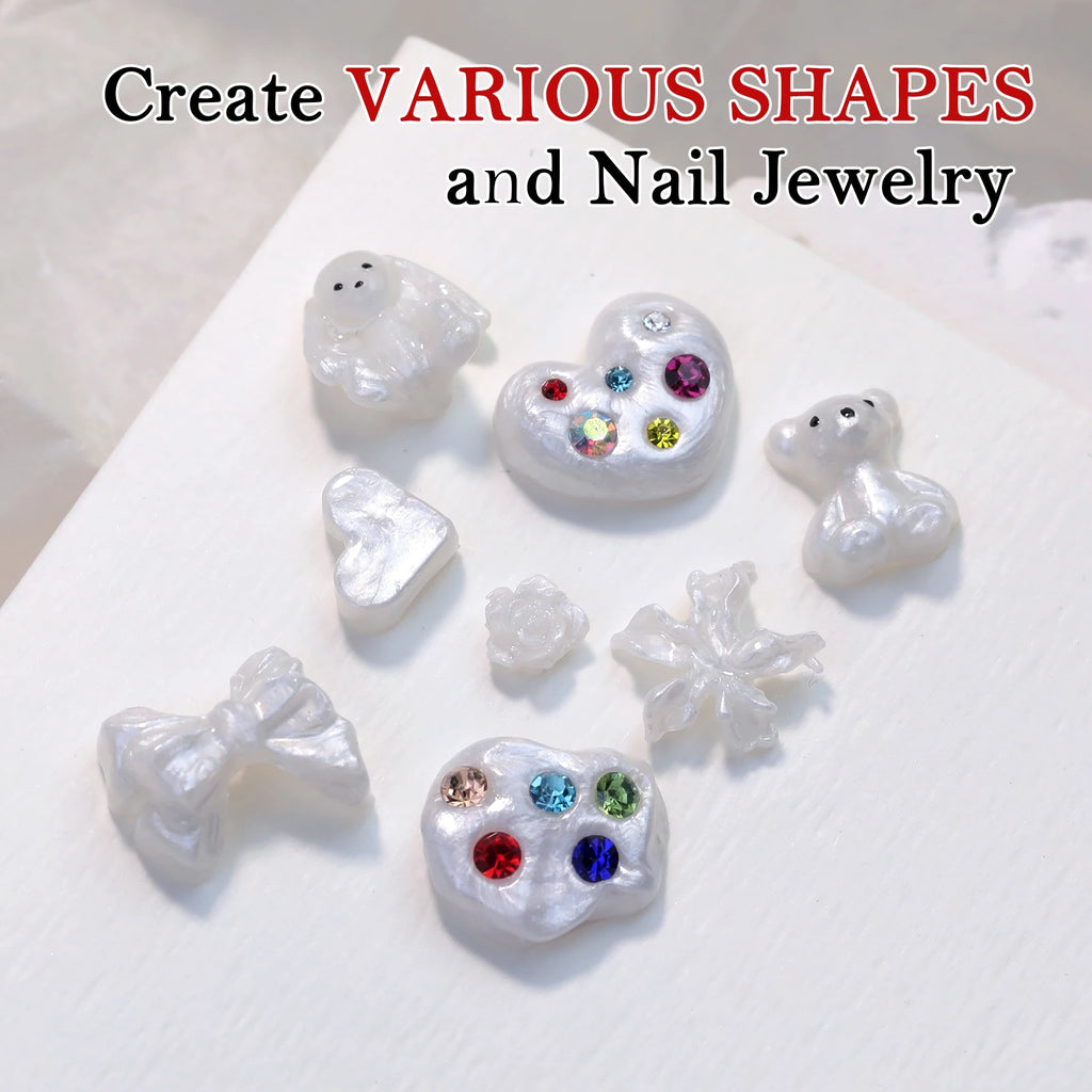 5ml White Non Stick Hand Carved Gel Nail Polish for 3D Shaping Nail Art Solid Pearl Satin Gloss Gel for Nail Design Decoration