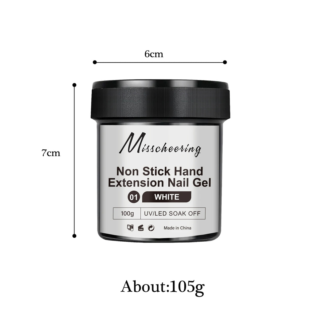 100g White CLear Non Stick Hand Extension Nail Gel 3D Shaping Sculpting Carving Nail Art Solid Hard Gel UV LED Soak Off Gel