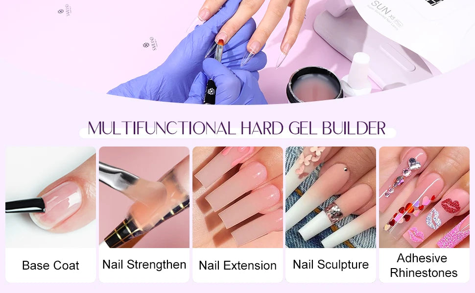 SAVILAND 100g Extension Nail Gel White Clear Nude Building UV LED Gel For Nails Finger Extension Nail Art Salon DIY Manicure Set