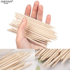 Nail Orange Wood Sticks 100/500Pcs Double Head Cuticle  Pusher Remover Pedicure Manicure Sticks Tool 11.5cm Rhinestone Picking