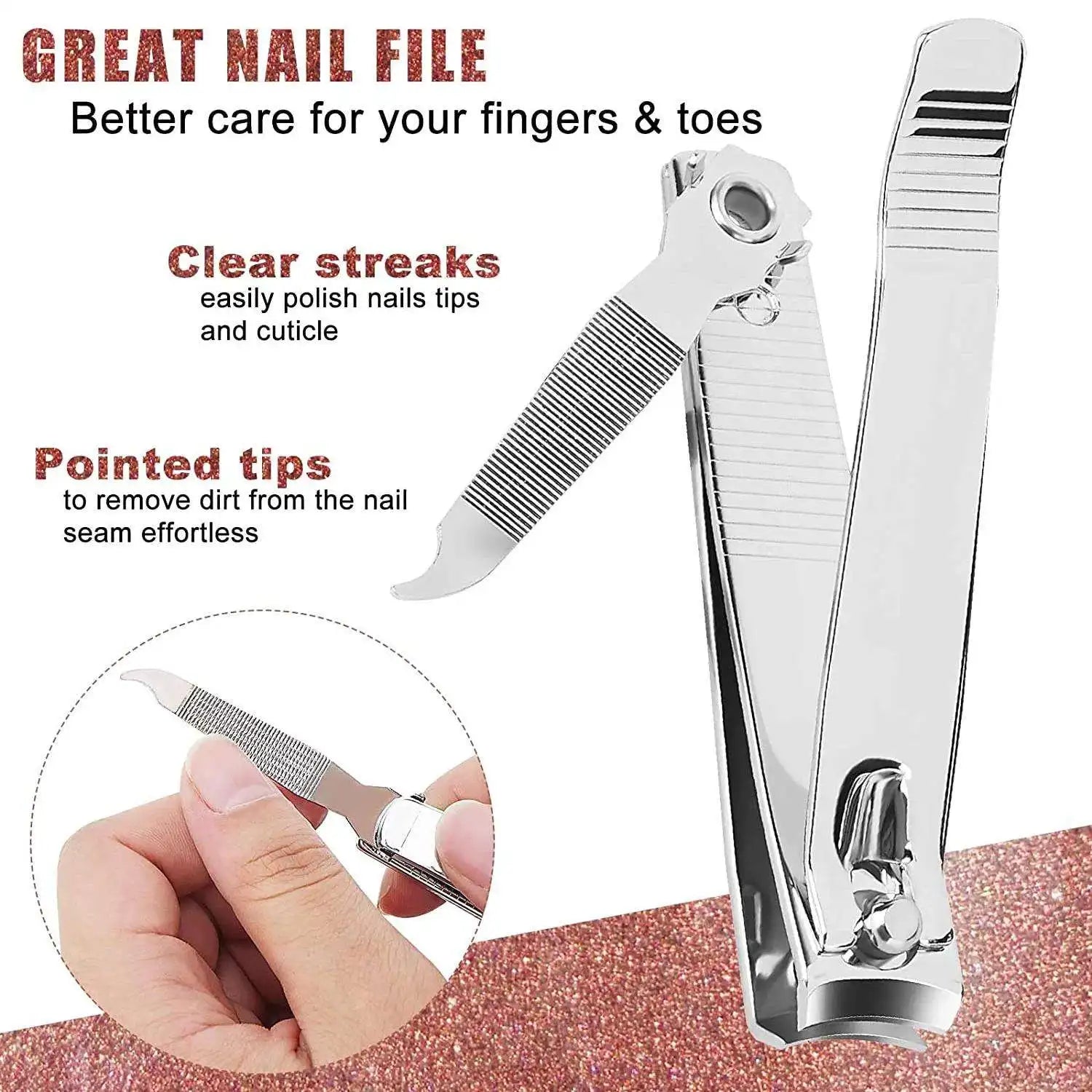 1pc/2pcs Nail Clipper Premium Sharp Sturdy Stainless Steel Fingernail And Toenail Clipper Cutters Perfect Nail Clippers