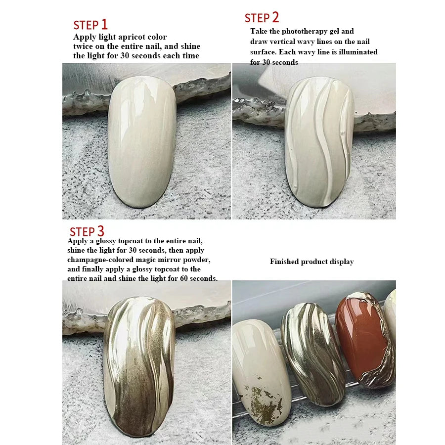 5ml 3D Clear Nail Gel and Nail Art Mirror Powder Create metallic three-dimensional nail art 3D Painting Gel