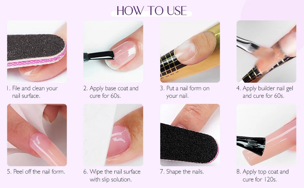 SAVILAND 100g Extension Nail Gel White Clear Nude Building UV LED Gel For Nails Finger Extension Nail Art Salon DIY Manicure Set