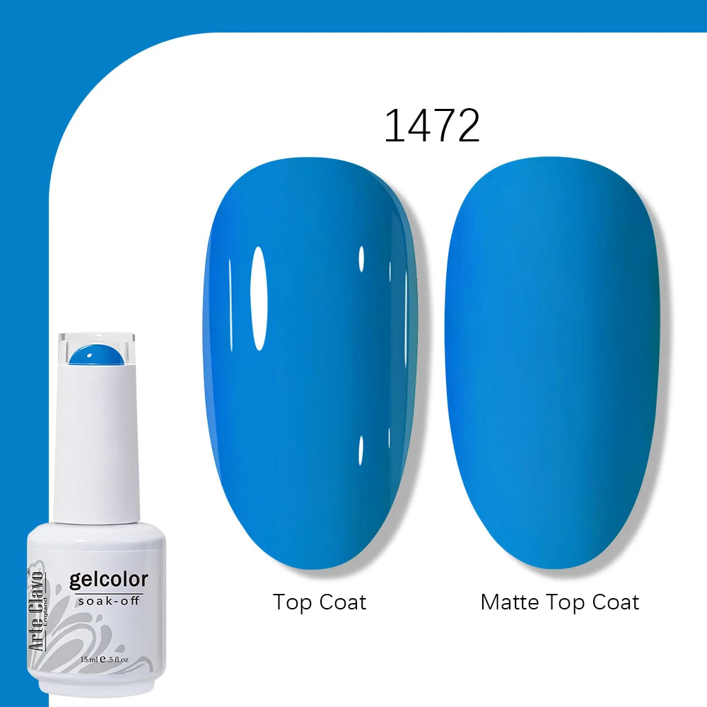 Arte Clavo Gel Nail Polish 400 Colors15ml Semi Permanent Gel Varnish Base Top Coat Nail Art Manicure Soak Off LED UV Salon Gel