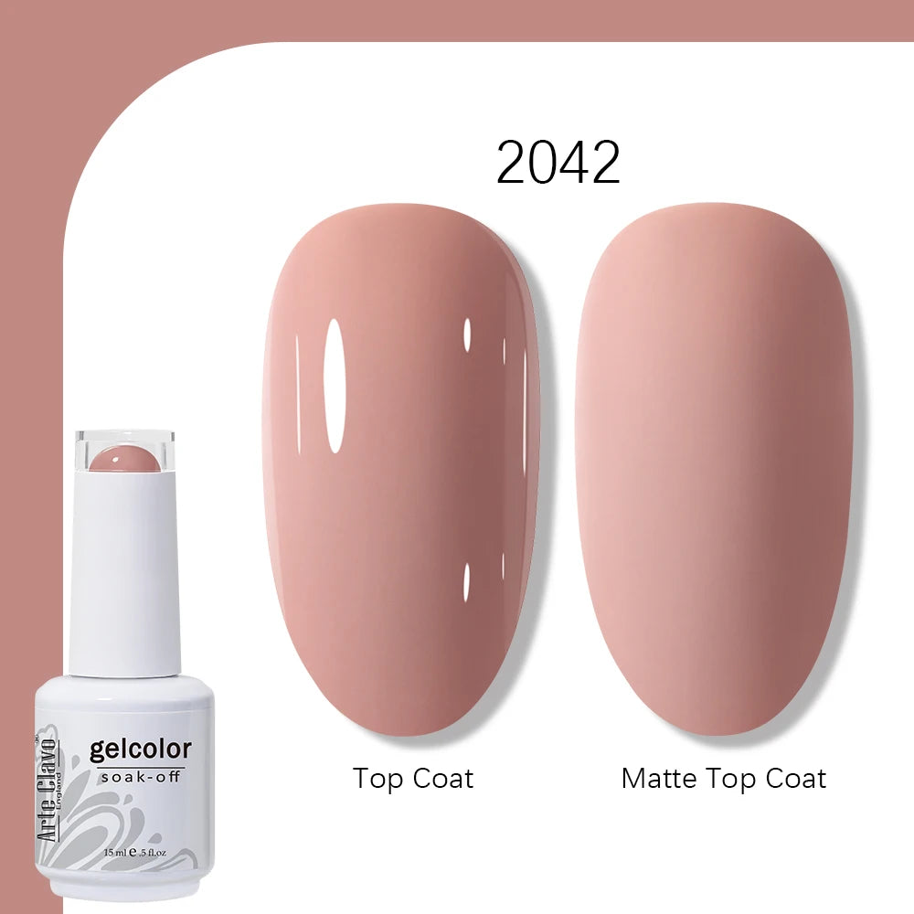 Arte Clavo Gel Nail Polish 400 Colors15ml Semi Permanent Gel Varnish Base Top Coat Nail Art Manicure Soak Off LED UV Salon Gel