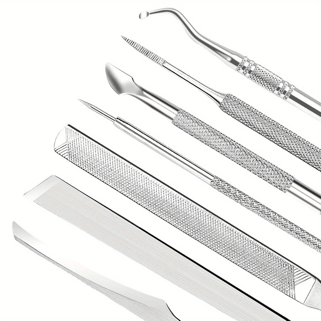 7 Pcs Ingrown Toenail File and Lifters Set, Stainless Steel Ingrown Toenail Removal Kit, Under Nail Cleaner Pedicure Tools