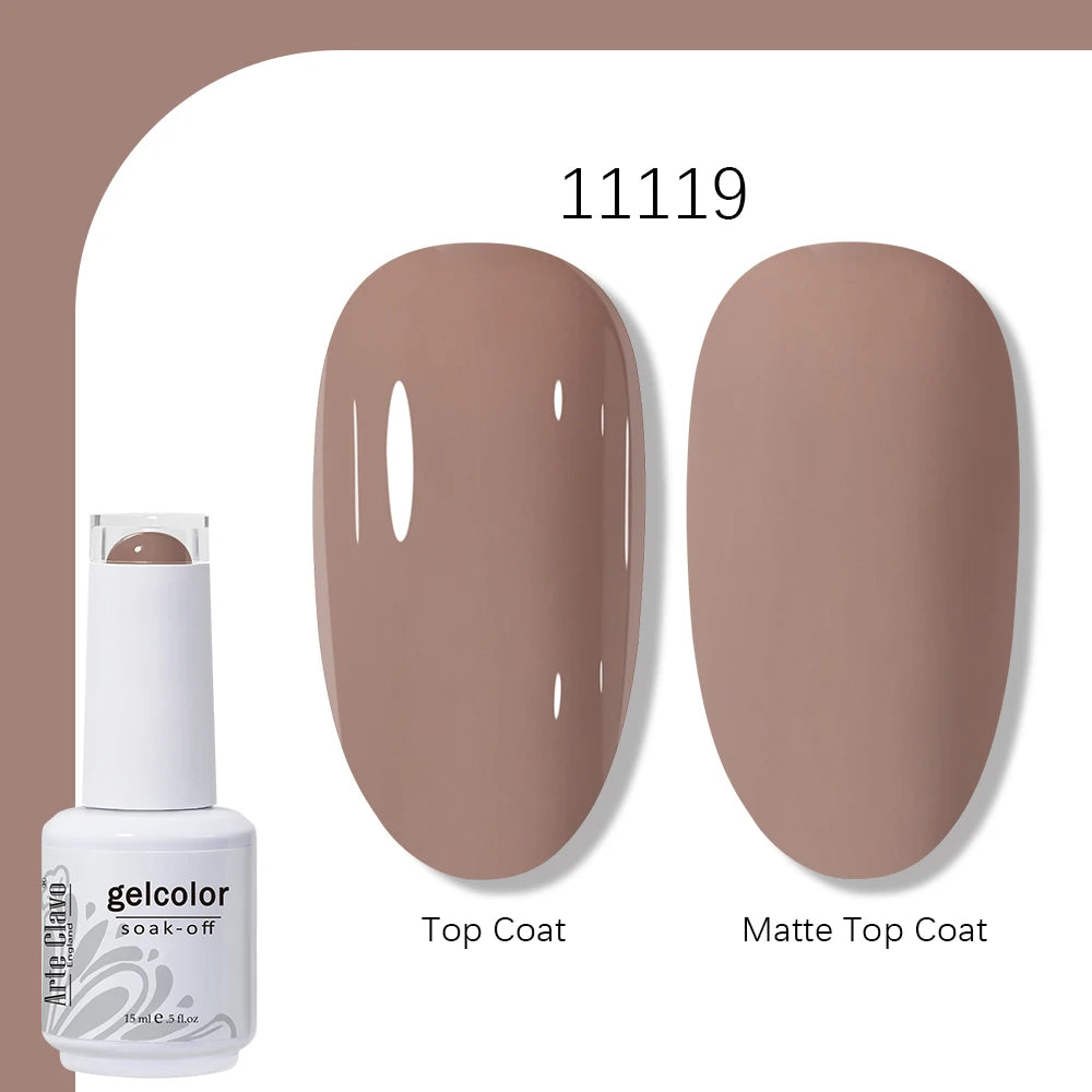 Arte Clavo Gel Nail Polish 400 Colors15ml Semi Permanent Gel Varnish Base Top Coat Nail Art Manicure Soak Off LED UV Salon Gel
