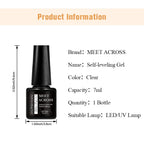 MEET ACROSS 7ml Self Leveling Gel Nail Polish Strong Base Gel Reinforced Gel Lacquer Semi Permanent UV Soak Off Nail Art Gel