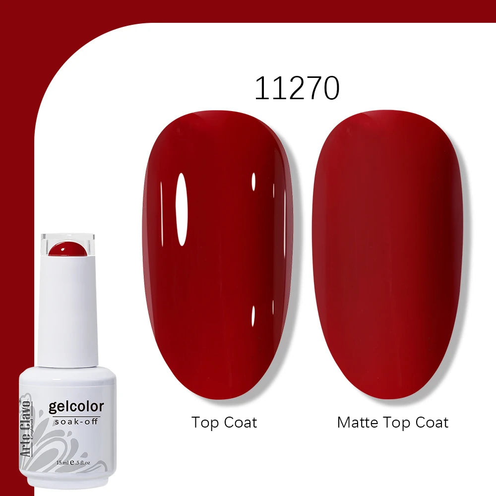Arte Clavo Gel Nail Polish 400 Colors15ml Semi Permanent Gel Varnish Base Top Coat Nail Art Manicure Soak Off LED UV Salon Gel