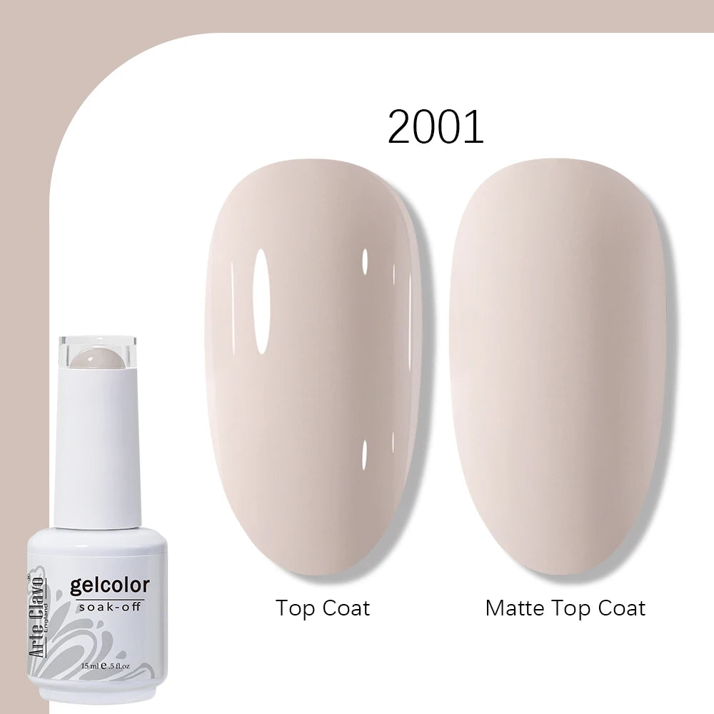 Arte Clavo Gel Nail Polish 400 Colors15ml Semi Permanent Gel Varnish Base Top Coat Nail Art Manicure Soak Off LED UV Salon Gel
