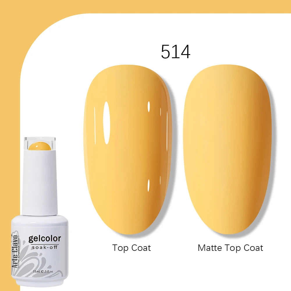 Arte Clavo Gel Nail Polish 400 Colors15ml Semi Permanent Gel Varnish Base Top Coat Nail Art Manicure Soak Off LED UV Salon Gel