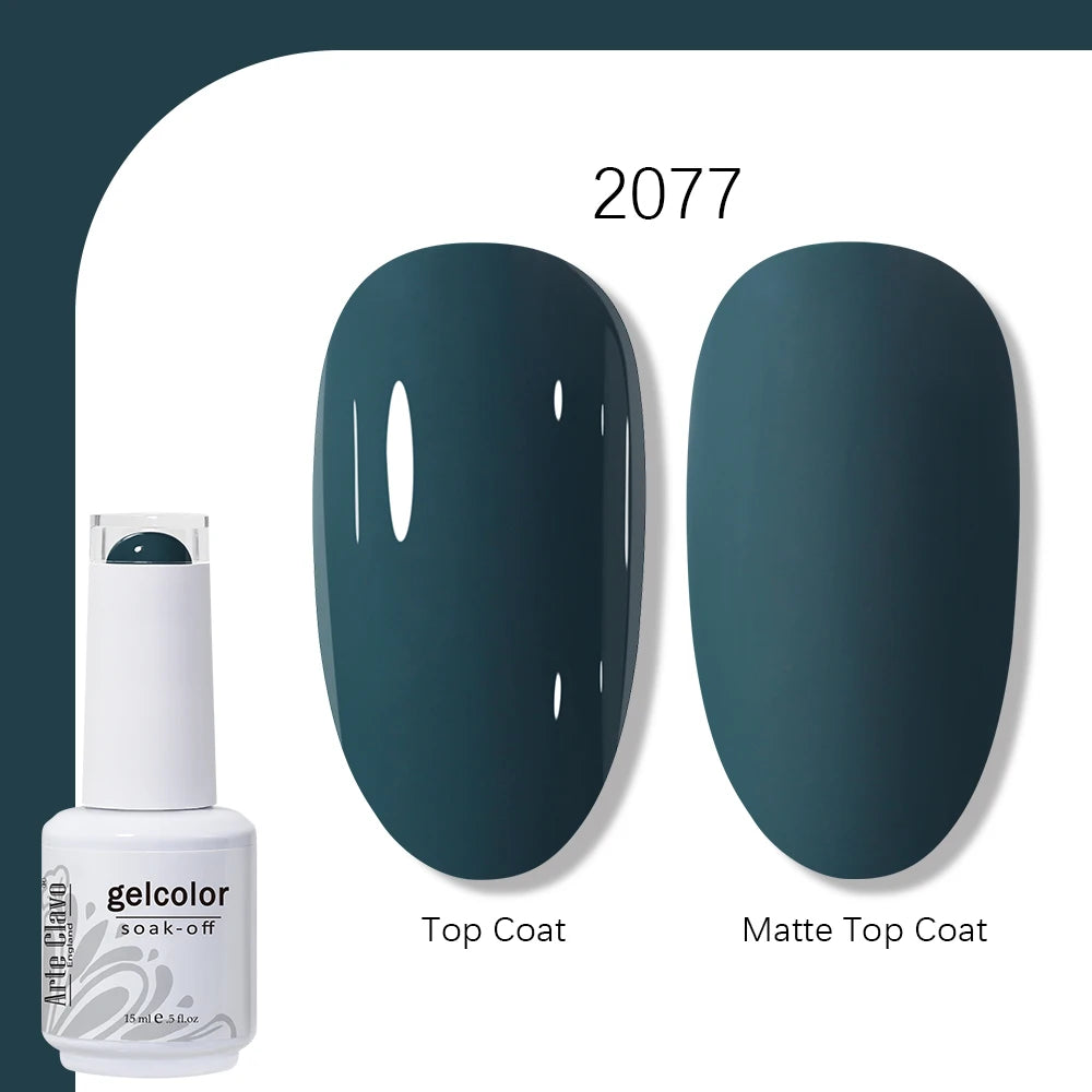 Arte Clavo Gel Nail Polish 400 Colors15ml Semi Permanent Gel Varnish Base Top Coat Nail Art Manicure Soak Off LED UV Salon Gel