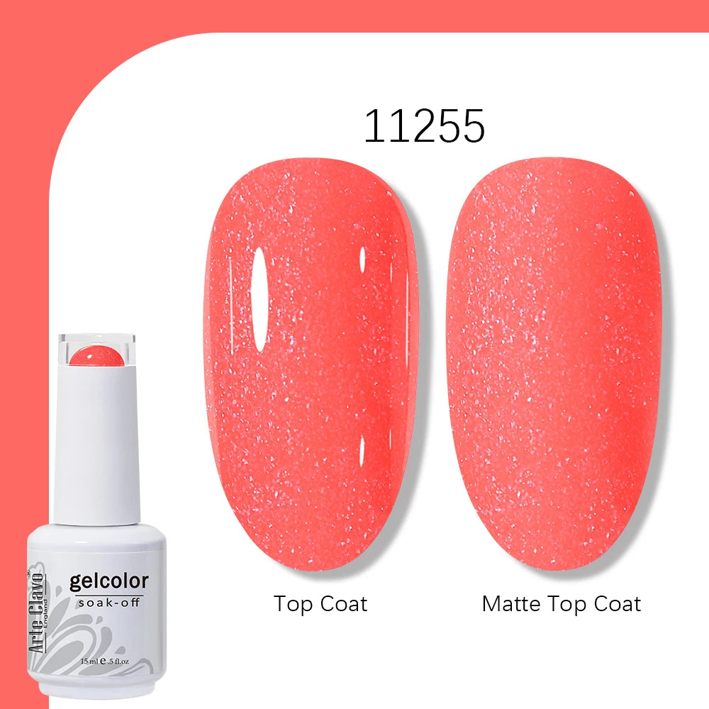 Arte Clavo Gel Nail Polish 400 Colors15ml Semi Permanent Gel Varnish Base Top Coat Nail Art Manicure Soak Off LED UV Salon Gel