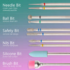 14pcs/set Nail Drill Machine Bit Nail Gel Removal Polishing Tools Pedicure Manicure Rotary Grinding  Buffer Polisher