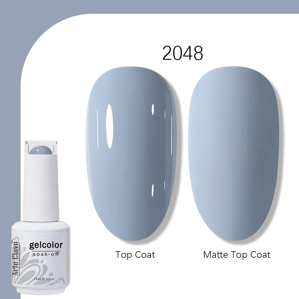 Arte Clavo Gel Nail Polish 400 Colors15ml Semi Permanent Gel Varnish Base Top Coat Nail Art Manicure Soak Off LED UV Salon Gel