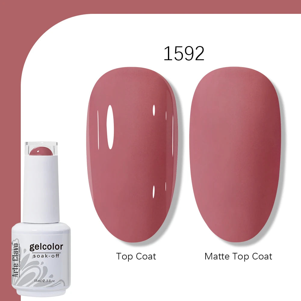 Arte Clavo Gel Nail Polish 400 Colors15ml Semi Permanent Gel Varnish Base Top Coat Nail Art Manicure Soak Off LED UV Salon Gel
