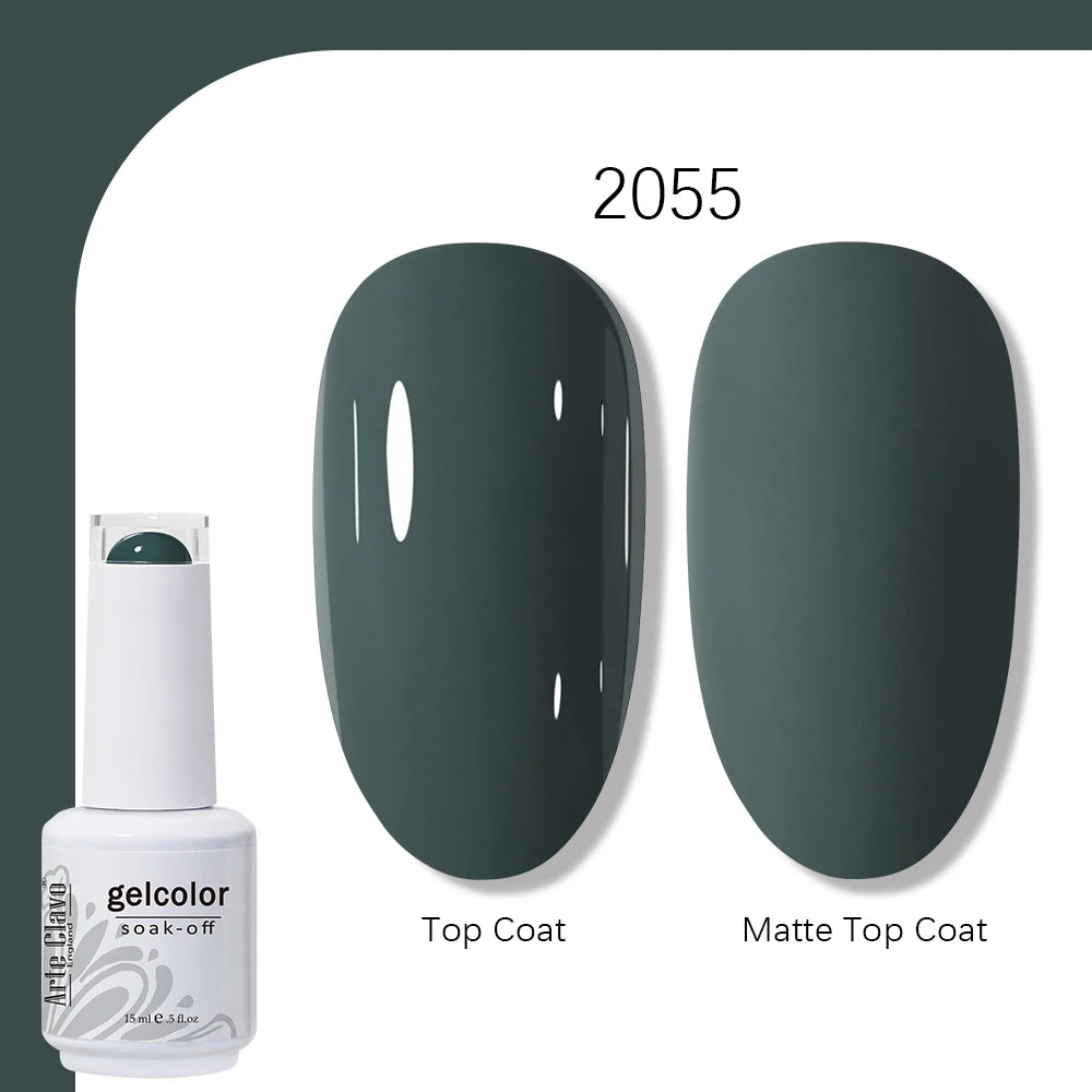 Arte Clavo Gel Nail Polish 400 Colors15ml Semi Permanent Gel Varnish Base Top Coat Nail Art Manicure Soak Off LED UV Salon Gel