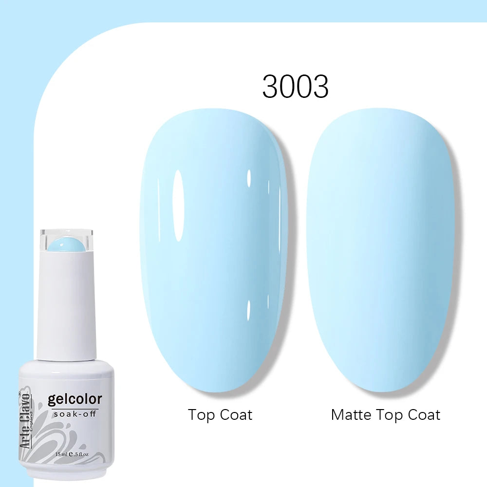 Arte Clavo Gel Nail Polish 400 Colors15ml Semi Permanent Gel Varnish Base Top Coat Nail Art Manicure Soak Off LED UV Salon Gel