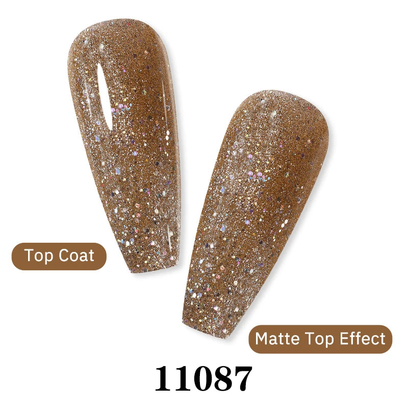 Arte Clavo Glitter Gel Nail 15ml Semi Permanent Soak Off UV Gel Varnish Nail Manicure Top Base Coat Gel Polish Art Decoration