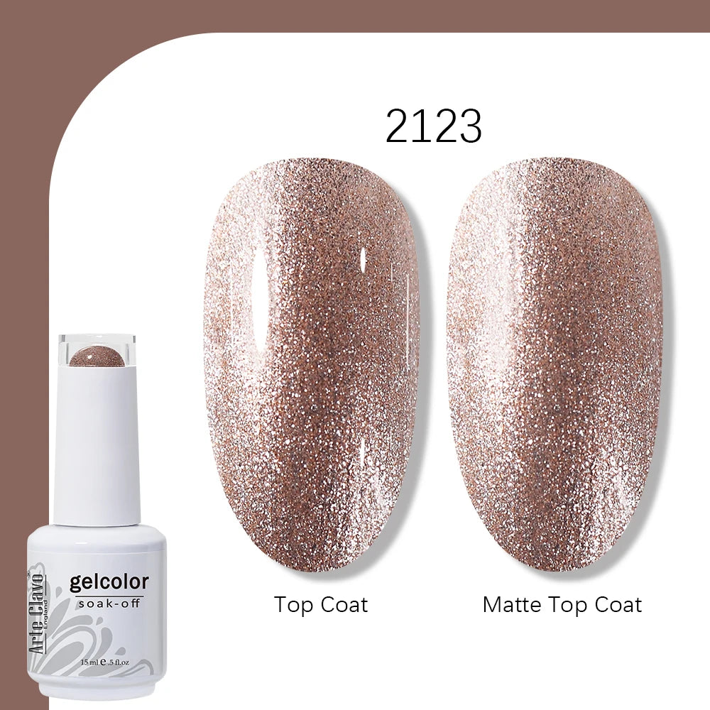 Arte Clavo Gel Nail Polish 400 Colors15ml Semi Permanent Gel Varnish Base Top Coat Nail Art Manicure Soak Off LED UV Salon Gel