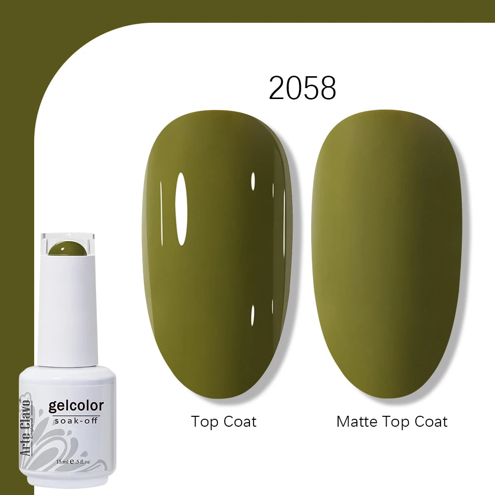 Arte Clavo Gel Nail Polish 400 Colors15ml Semi Permanent Gel Varnish Base Top Coat Nail Art Manicure Soak Off LED UV Salon Gel