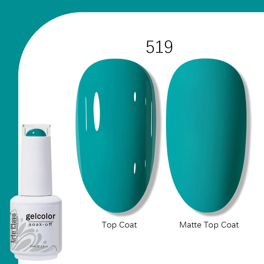 Arte Clavo Gel Nail Polish 400 Colors15ml Semi Permanent Gel Varnish Base Top Coat Nail Art Manicure Soak Off LED UV Salon Gel