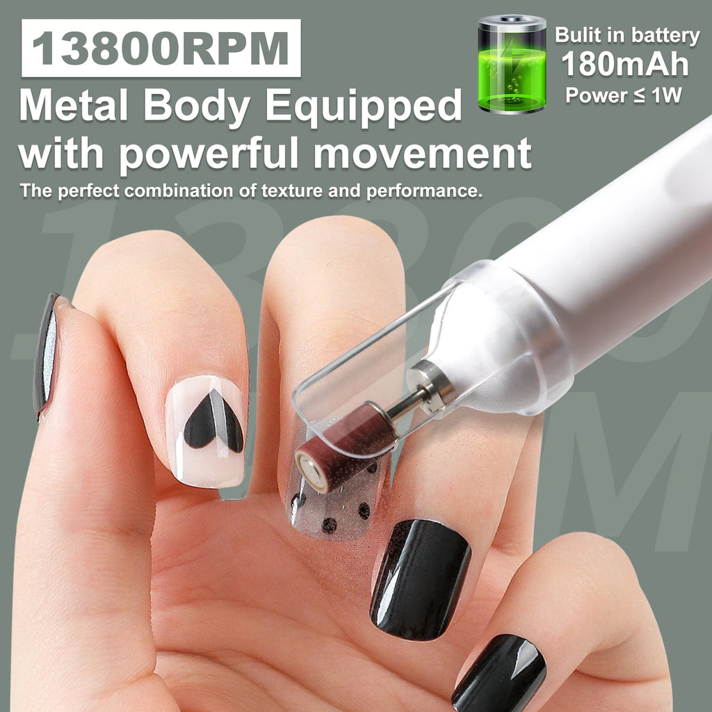 2IN1 Electric Nail Drill Machine&UV Lamp Rechargeable Portable Nails Polisher Drill File Pen for Manicure Gel Acrylic Polishing