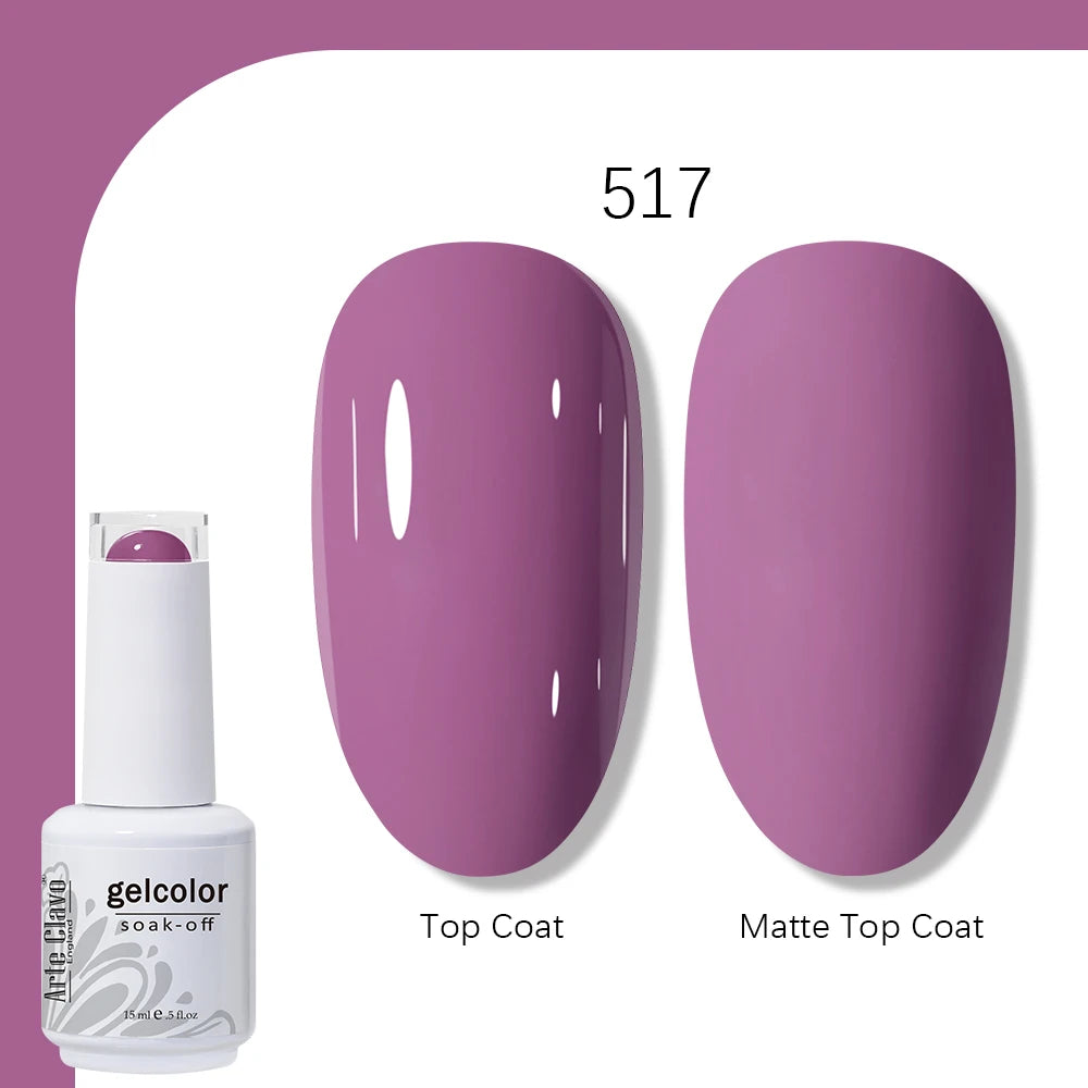 Arte Clavo Gel Nail Polish 400 Colors15ml Semi Permanent Gel Varnish Base Top Coat Nail Art Manicure Soak Off LED UV Salon Gel