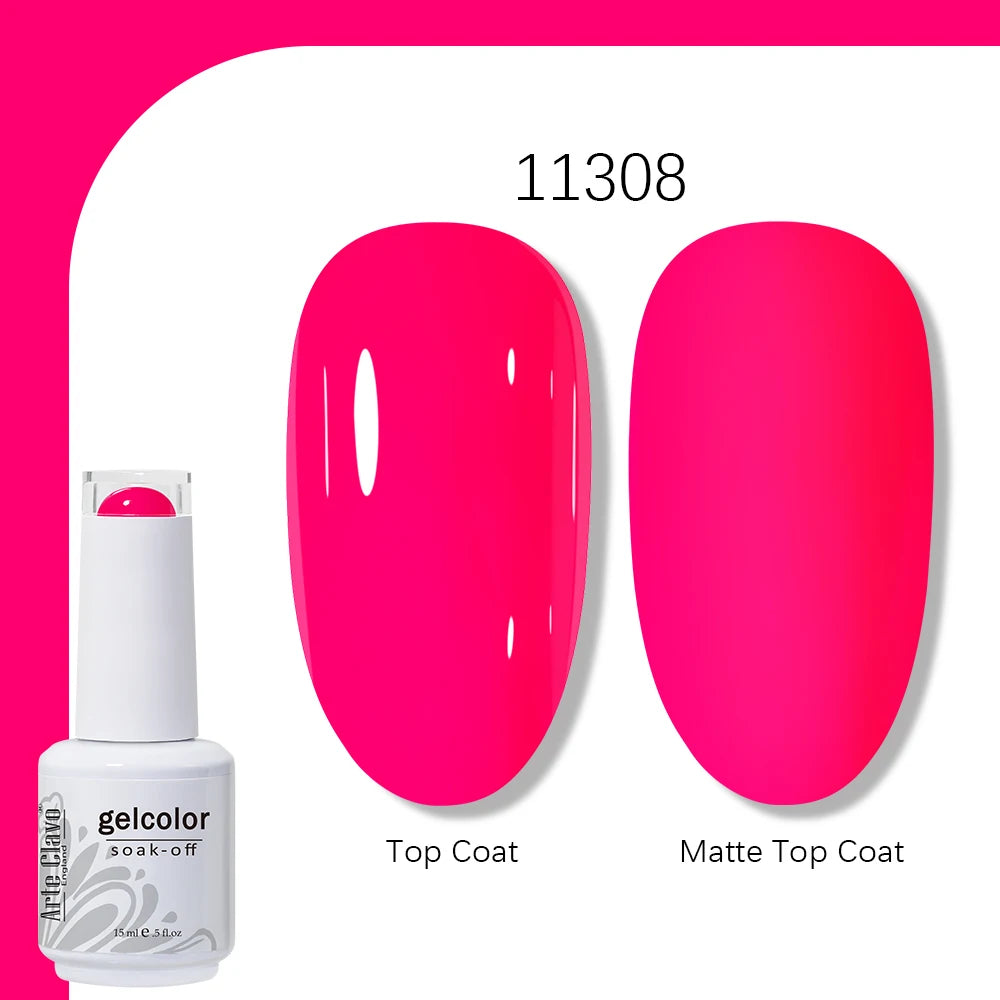 Arte Clavo Gel Nail Polish 400 Colors15ml Semi Permanent Gel Varnish Base Top Coat Nail Art Manicure Soak Off LED UV Salon Gel