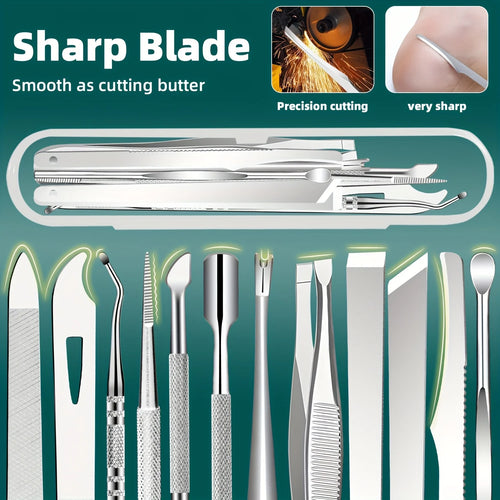 1/11/12pcs Stainless Steel Toenail Cuticle Removal Kit,Eagle beak nail clippers,Ideal for Men Women Suitable for Toenails